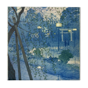 KASAMATSU konst för Shiro (1898-1991) vintagejapa Kakelplatta