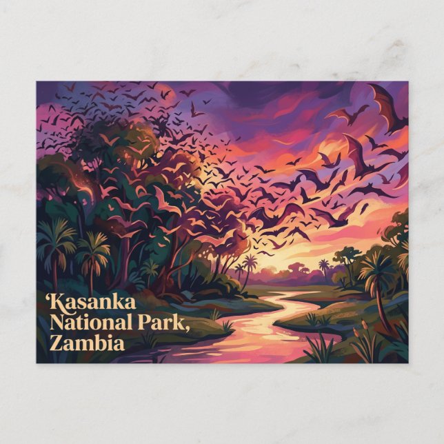 Kasanka nationalpark Zambia Vykort (Framsida)