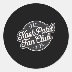 Kash Patel Fan Club Est. 2025 Vintage Logotyp Trum Runt Klistermärke