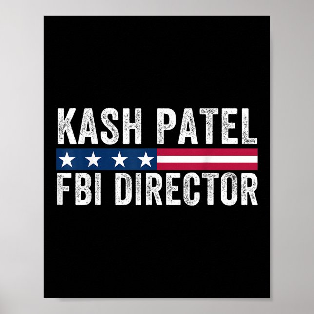 Kash Patel Fbi Director Patriotic American Flagga Poster (Framsidan)