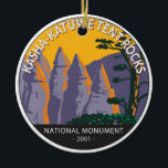Kasha - Katuwe Tält Sten nationalmonument  Julgransprydnad Keramik<br><div class="desc">Kasha-Katuwe Tält Sten vektorteckningsdesign. Området har sin anmärkningsvärda geologi på lagrar av vulkaniska sten och aska som deponerats genom pyroklastiskt flöde från utbrott i vulkanen fält i Jemez-bergen.</div>
