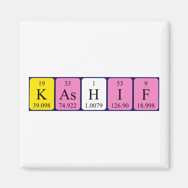 Kashif periodiskt bord namn magnet (Framsidan)