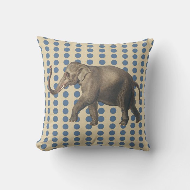 Kashmir Blue Spice Moods Dots med Elephant Kudde (Framsida)