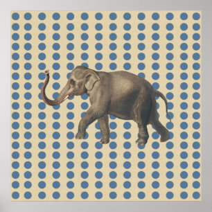 Kashmir Blue Spice Moods Dots med Elephant Poster