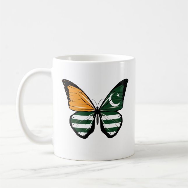 Kashmir Butterfly Flagga Kaffemugg (Vänster)