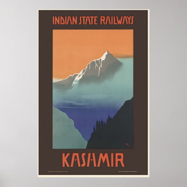 Kashmir Indien Vintage Resa Poster (Framsidan)
