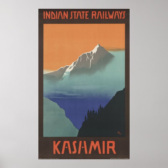 Kashmir Indiska statliga järnvägar Poster (Framsidan)