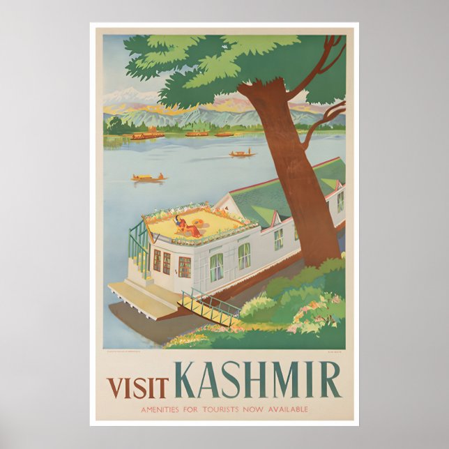 Kashmir konst Indien Resa Poster Indisk Tryck (Framsidan)