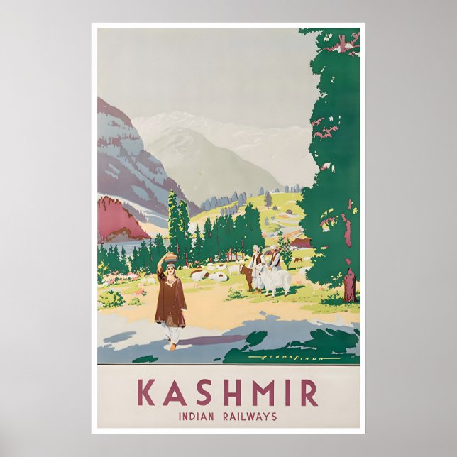 Kashmir konst Indien Resa Poster Tryck Indisk Skyl (Framsidan)
