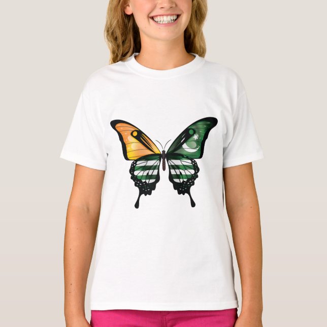 Kashmir Swallowtail Butterfly Flagga Sticker T Shirt (Framsida)