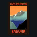 Kashmir Vintage Art Deco India TourTravel Poster<br><div class="desc">Detta är ett digitalt utökat tryck av en vintage 1910-1959 Art Deco Lithograph of Kashmir for India State Railways travTourism.</div>