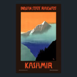 Kashmir Vintage Art Deco India TourTravel Poster<br><div class="desc">Detta är ett digitalt utökat tryck av en vintage 1910-1959 Art Deco Lithograph of Kashmir for India State Railways travTourism.</div>