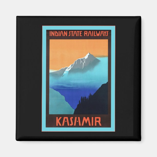 Kashmir ~ Vintage resor Magnet (Framsidan)