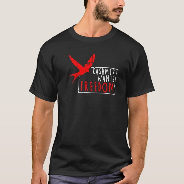 Kashmir Wants Freedom Rak Outta Azaad Jammu K T Shirt (Framsida)