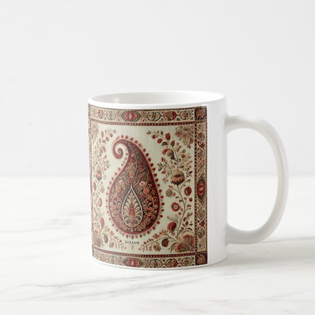 Kashmiri Badaam Motif Embroidery Design Kaffemugg (Höger)