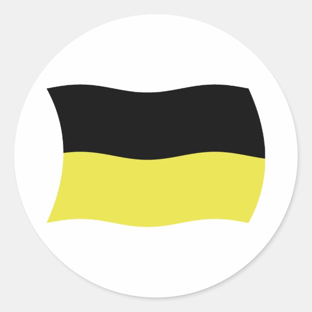 Kashubians Flagga Sticker Runt Klistermärke (Framsida)