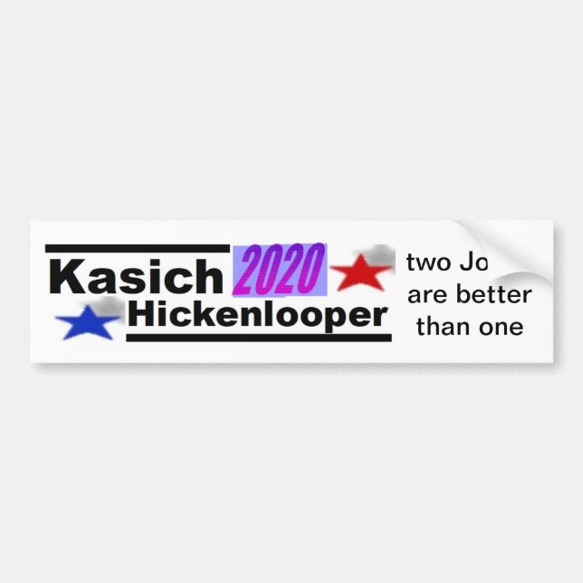 Kasich-Hickenlooper 2020 Bildekal (Framsidan)