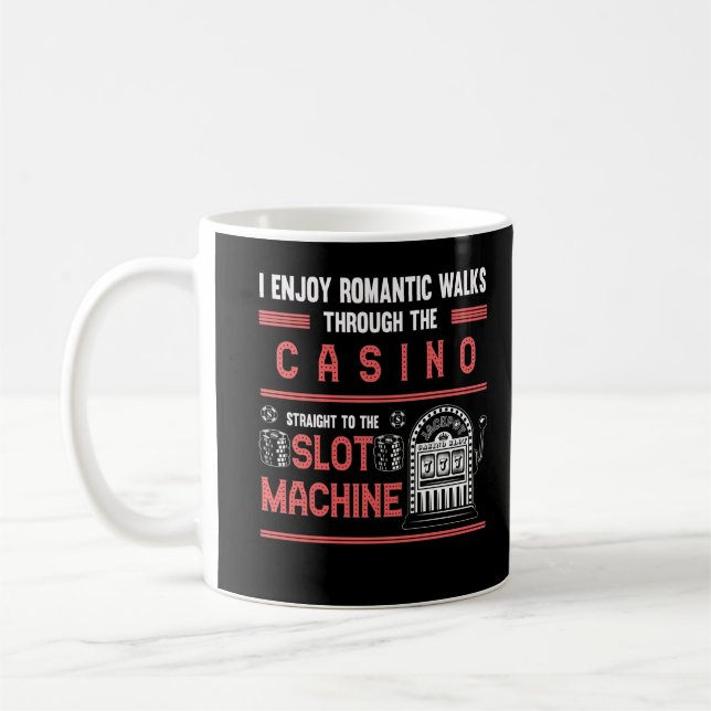Kasino Älskare Lucky Gambling Slot Maskin Kaffemugg (Vänster)