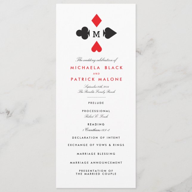 Kasino-Bröllopsprogram Program (Framsida)