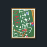 Kasino Craps Bord med Chip och Dice Canvastryck<br><div class="desc">Se till att Dam Tur står på din sida med den här målningen av ett klipp bord av Chariklia Zarris. Disen har kastats och samlas in,  tillsammans med eventuella förlorade beten. Lägg den här åtgärden i din vägg i dag!</div>