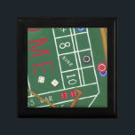Kasino Craps Bord med Chip och Dice Minnesask<br><div class="desc">Se till att Dam Tur står på din sida med den här målningen av ett klipp bord av Chariklia Zarris. Disen har kastats och samlas in,  tillsammans med eventuella förlorade beten. Lägg den här åtgärden i din vägg i dag!</div>