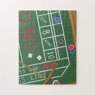 Kasino Craps Bord med Chip och Dice Pussel