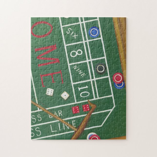 Kasino Craps Bord med Chip och Dice Pussel (Vertikal)