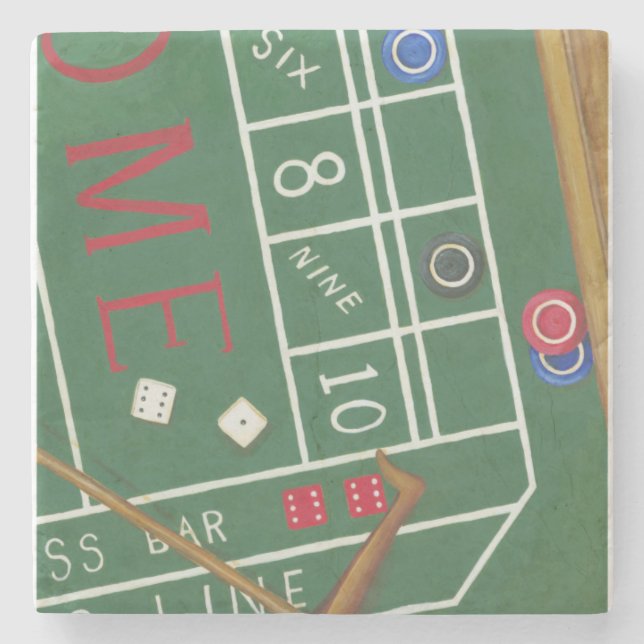 Kasino Craps Bord med Chip och Dice Underlägg Sten (Framsidan)
