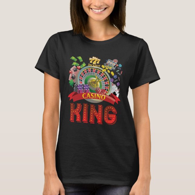 kasino för män kasinokung spelare t shirt (Framsida)