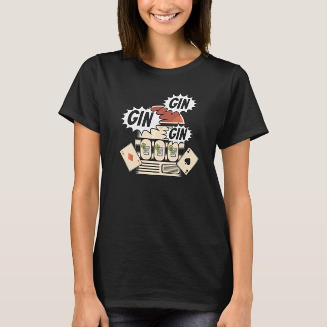 Kasino Gambling Automatisk Alcohol Party Jackpot G T Shirt (Framsida)