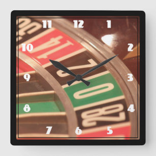 Kasino Gambling Roulette Wheel Vintage Retro Stil Fyrkantig Klocka