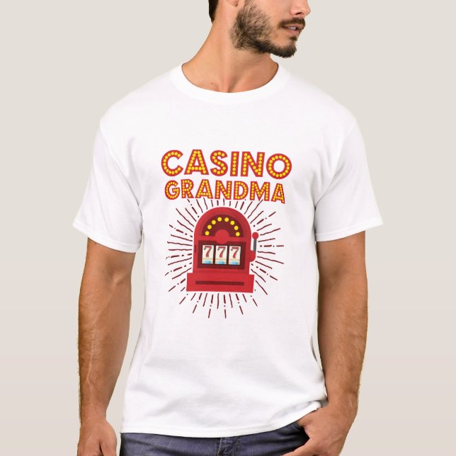 Kasino Grandma Slot Maskin Gambling Grandmor T Shirt (Framsida)