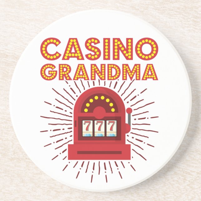 Kasino Grandma Slot Maskin Gambling Grandmor Underlägg (Framsidan)