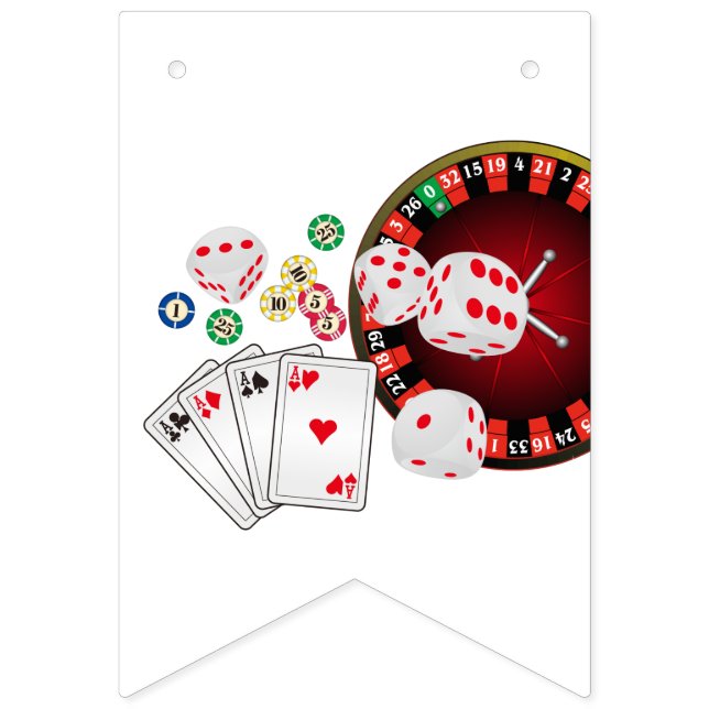 kasino, grattis på födelsedagen, BUNNING BANNER Vimplar (Sjunde flaggan)