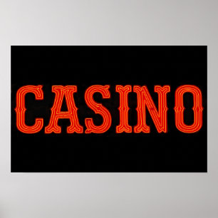 Kasino i rött neon poster