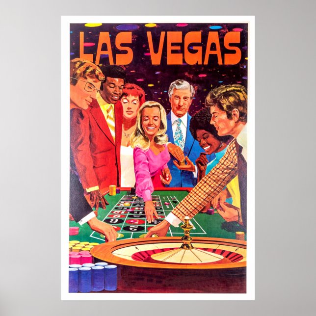 Kasino, Las Vegas, folk spelar roulette Poster (Framsidan)