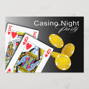Kasino natt Las Vegas Pokerfest - svart Inbjudningar