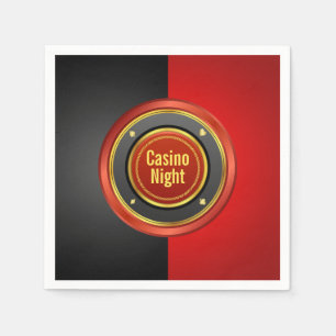 Kasino Nattsvart och Röda Poker Chip Pappersservett