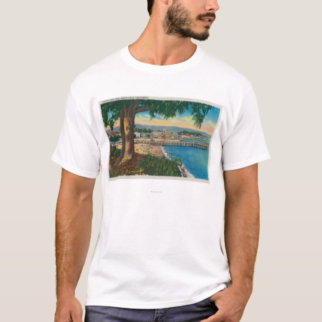 Kasino och pir, Santa CruzSanta Cruz, CA Tee (Framsida)