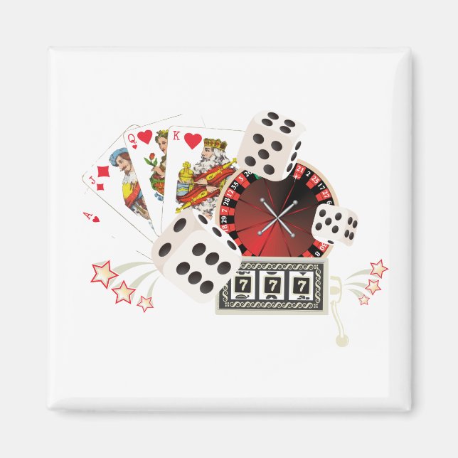 kasino party, vintage poker magnet (Framsidan)