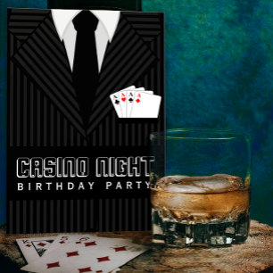 Kasino Poker Night Födelsedagsfest Anpassningsbar Inbjudningar