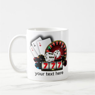kasino, poker, vuxen, objekt kaffemugg