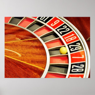kasino roulette-hjul, boll nummer 29, spel poster