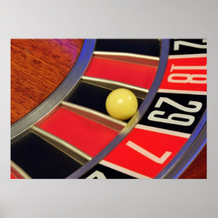 kasino roulette-hjul, boll nummer 29, spel poster