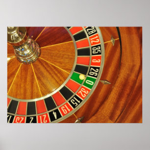 kasino roulette-hjul boll nummer noll spel poster