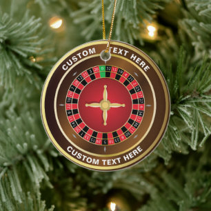Kasino Roulette Wheel, Personlig jul Julgransprydnad Keramik