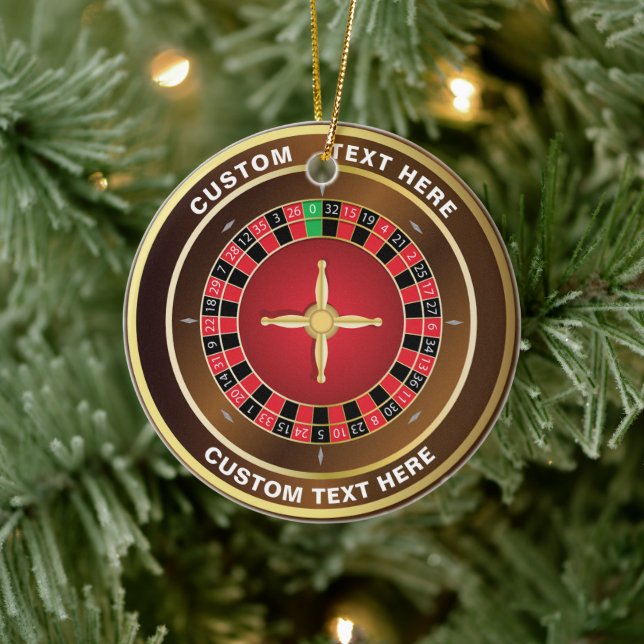 Kasino Roulette Wheel, Personlig jul Julgransprydnad Keramik (Träd)
