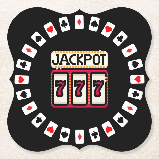 Kasino Slå Jackpot 777 Underlägg Papper (Framsida)