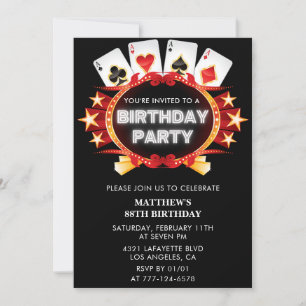 Kasino spel Las vegas Poker 88-årsdag Inbjudningar