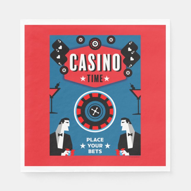 Kasino Spel Poker Roulette  Pappersservett (Framsidan)